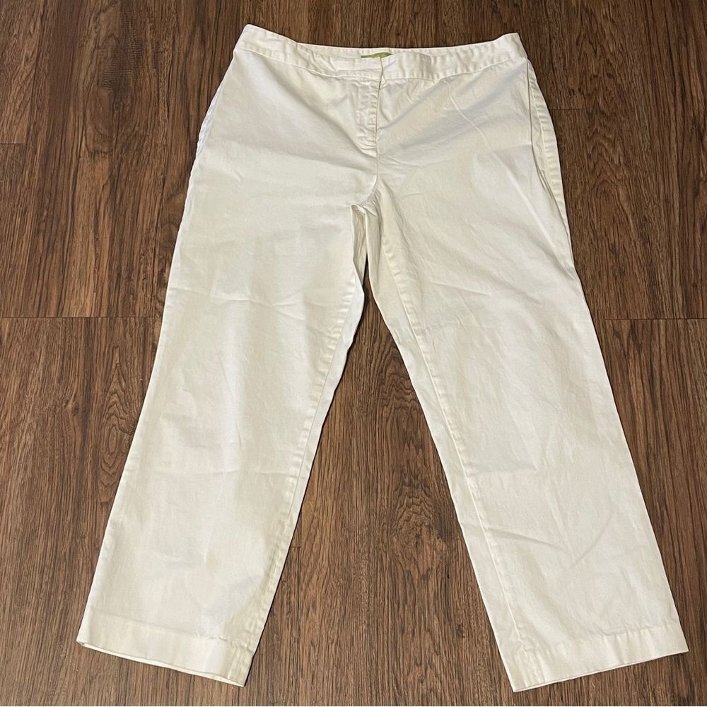 Sigrid Olsen Innovator Capri Flat Front Pants White Size 10